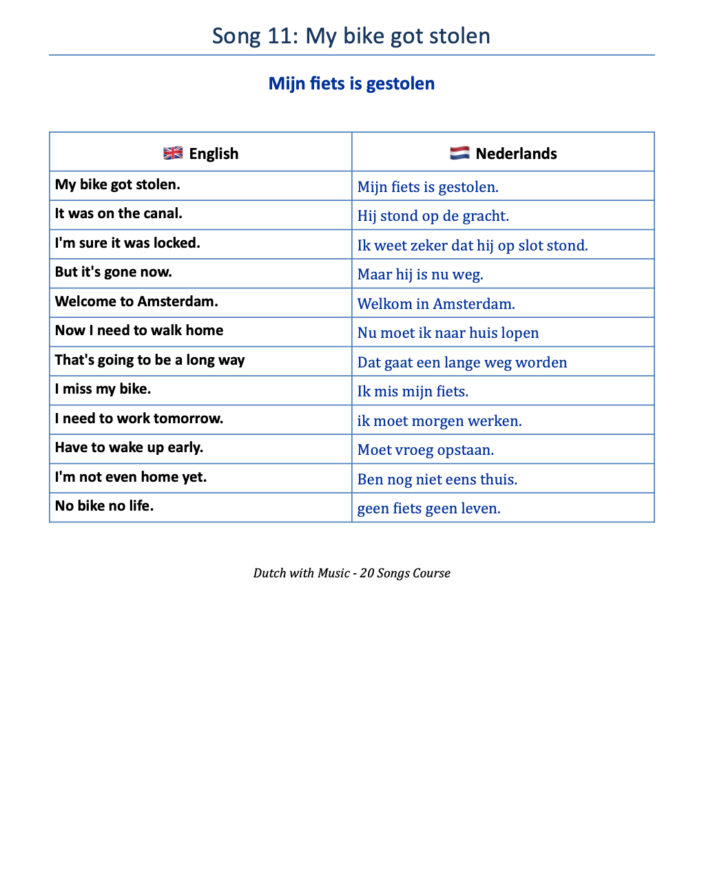 Dutch With Music Course